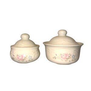 Pfaltzgraff Ceramic Floral Sugar Set